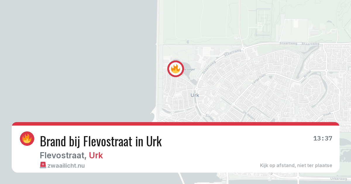 Brand bij Flevostraat in Urk — 23 mei 2026