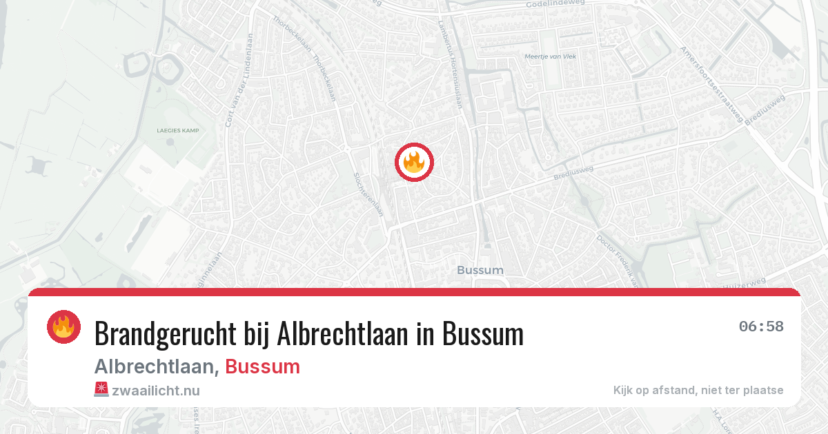 Brandgerucht bij Albrechtlaan in Bussum — 2 jun 2026