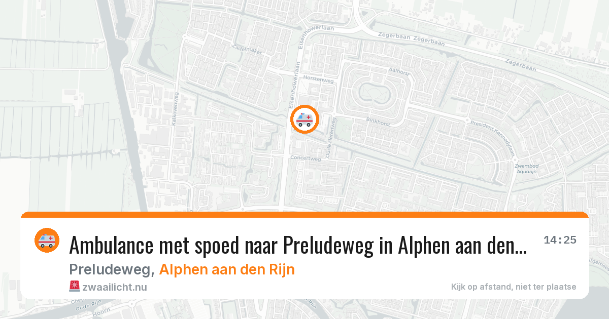 Ambulance met spoed naar Preludeweg in Alphen aan den Rijn — 20 apr 2026