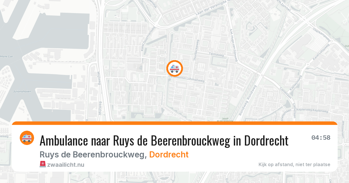 Ambulance naar Ruys de Beerenbrouckweg in Dordrecht — 9 apr 2026