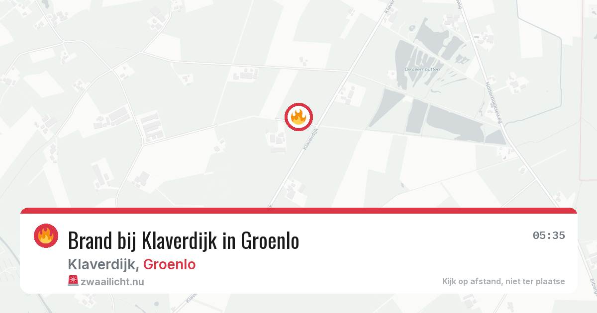 Brand bij Klaverdijk in Groenlo — 25 mrt 2026