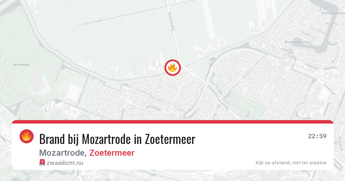 Brand bij Mozartrode in Zoetermeer — 20 jul 2026