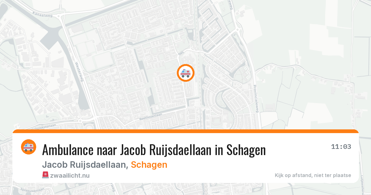 Ambulance naar Jacob Ruijsdaellaan in Schagen — 16 jul 2026