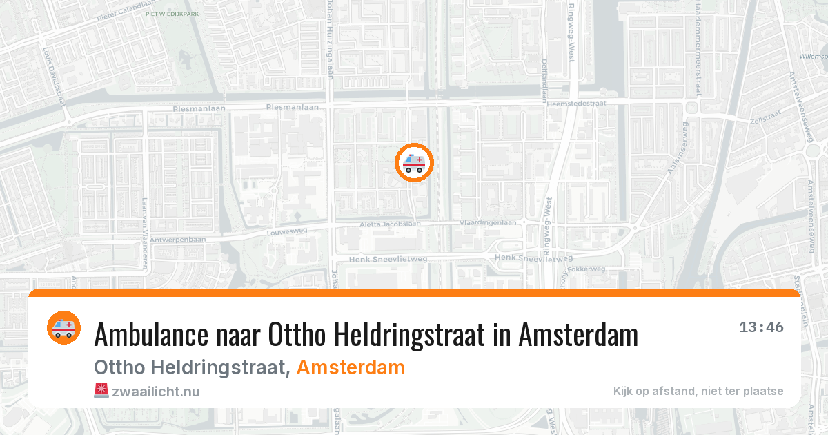 Ambulance naar Ottho Heldringstraat in Amsterdam — 6 jun 2026