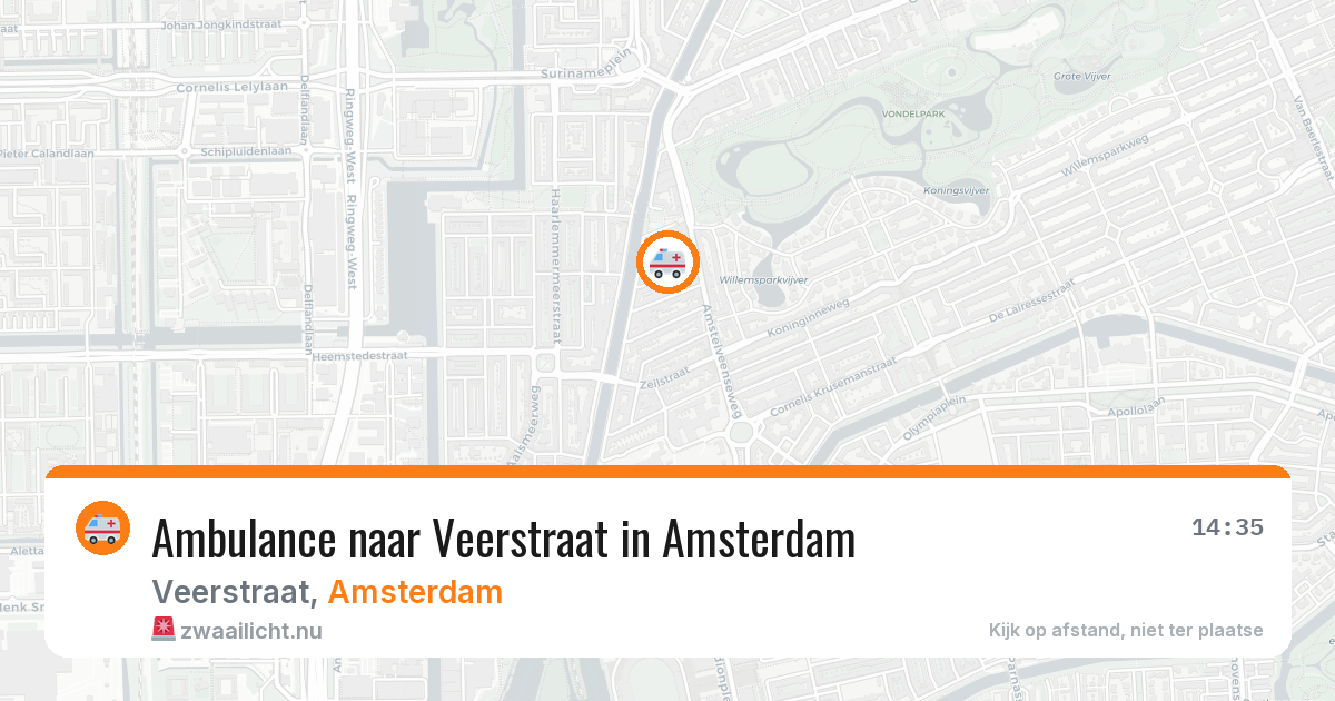 Ambulance naar Veerstraat in Amsterdam — 23 mrt 2026
