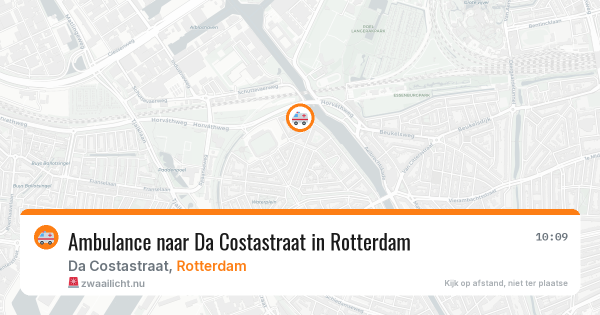 Ambulance naar Da Costastraat in Rotterdam — 10 jul 2026