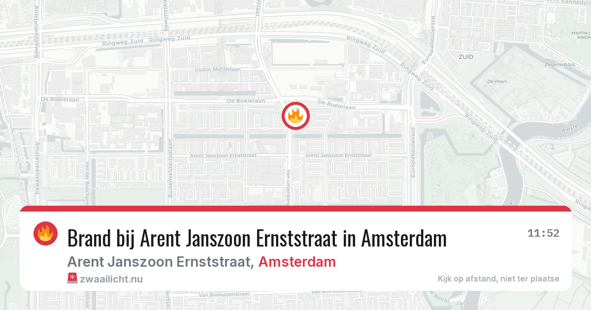 Brand bij Arent Janszoon Ernststraat in Amsterdam — 16 jul 2026