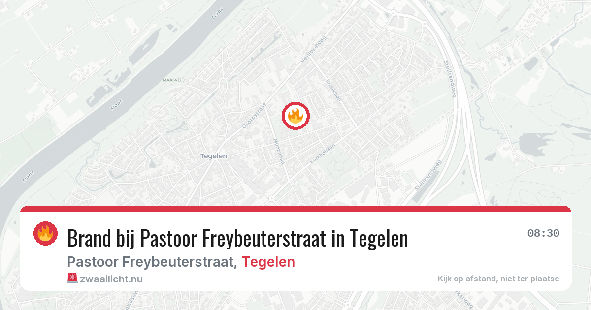 Brand bij Pastoor Freybeuterstraat in Tegelen — 12 jul 2026