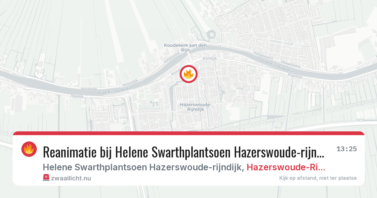 Reanimatie bij Helene Swarthplantsoen Hazerswoude-rijndijk in Hazerswoude-Rijndijk — 13 mrt 2026
