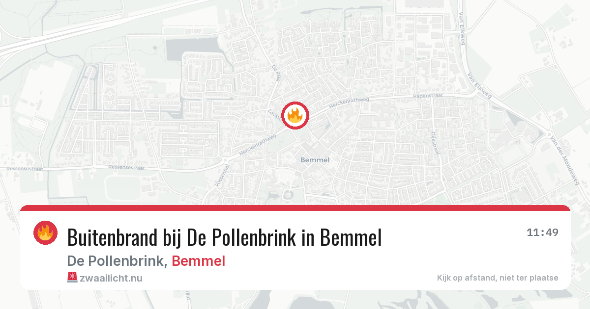 Buitenbrand bij De Pollenbrink in Bemmel — 15 jul 2026