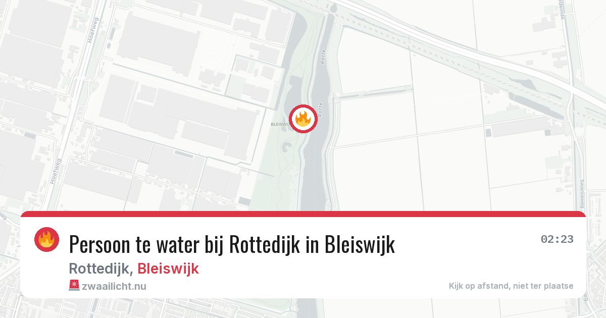 Persoon te water bij Rottedijk in Bleiswijk — 17 mei 2026