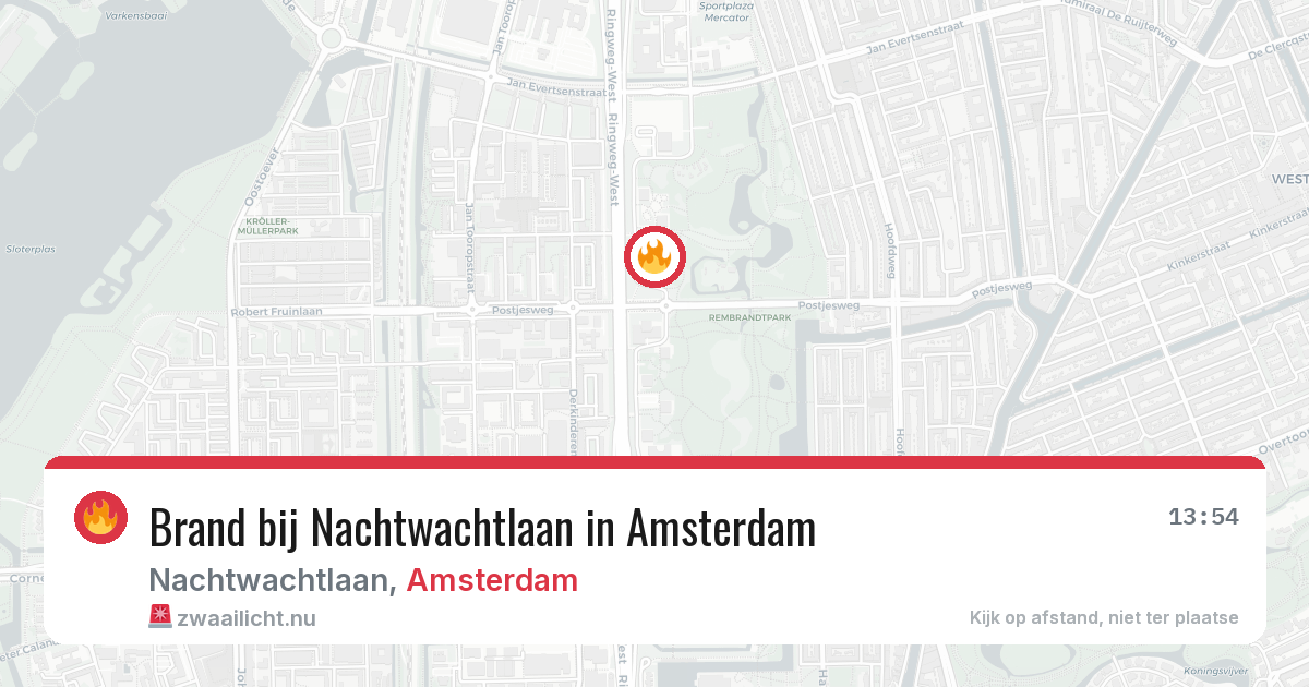 Brand bij Nachtwachtlaan in Amsterdam — 18 jul 2026