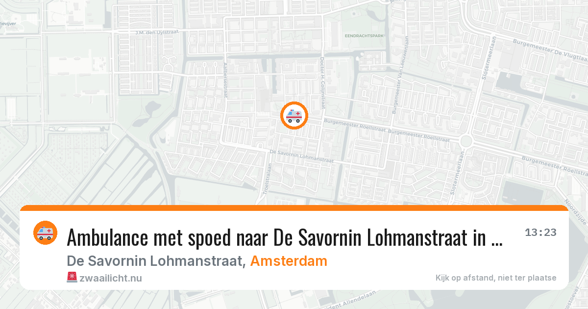 Ambulance met spoed naar De Savornin Lohmanstraat in Amsterdam — 29 mei 2026