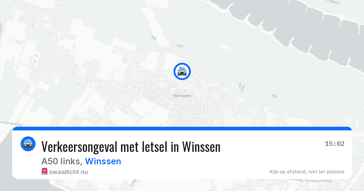 Verkeersongeval met letsel in Winssen — 15 jul 2026