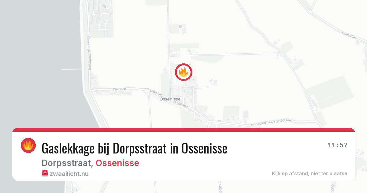 Gaslekkage bij Dorpsstraat in Ossenisse — 5 mrt 2026