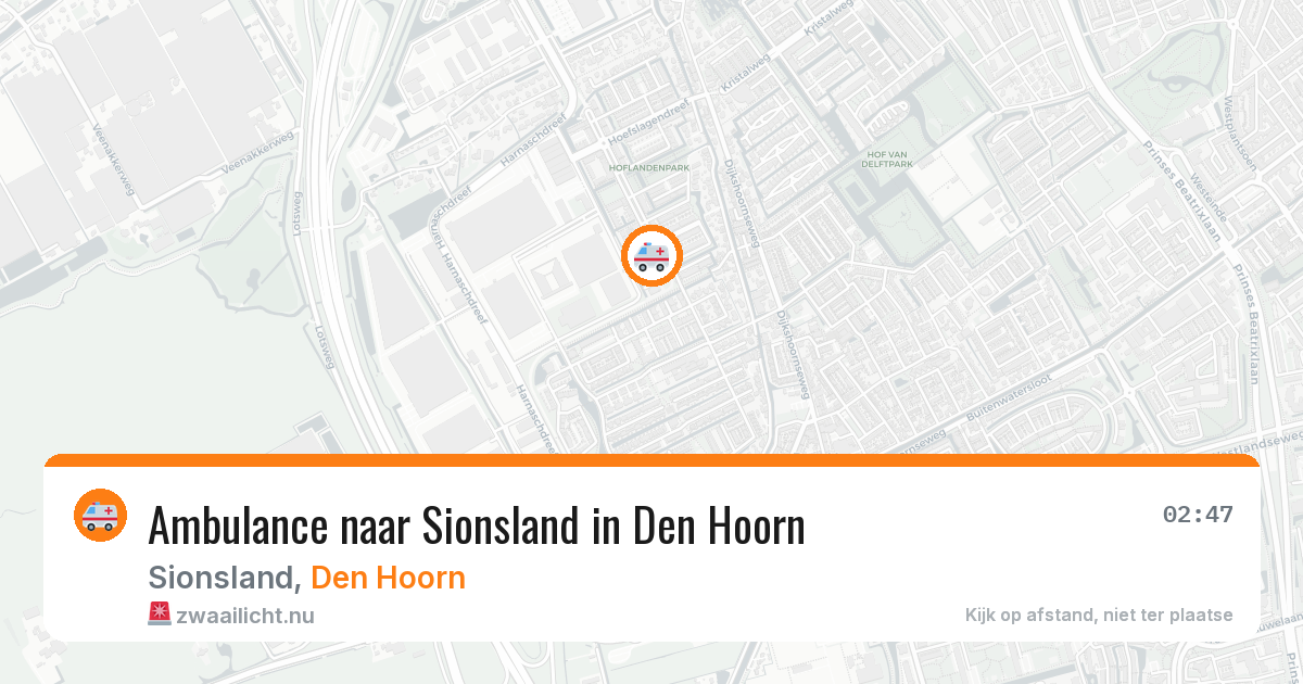 Ambulance naar Sionsland in Den Hoorn — 24 jul 2026