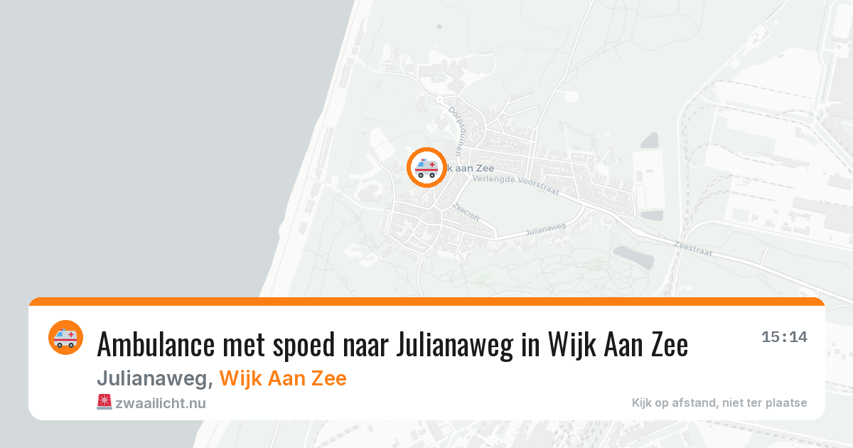 Ambulance met spoed naar Julianaweg in Wijk Aan Zee — 15 jul 2026