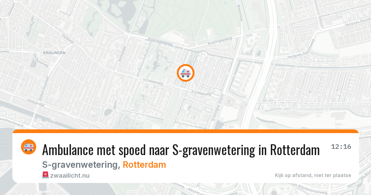 Ambulance met spoed naar S-gravenwetering in Rotterdam — 27 mrt 2026