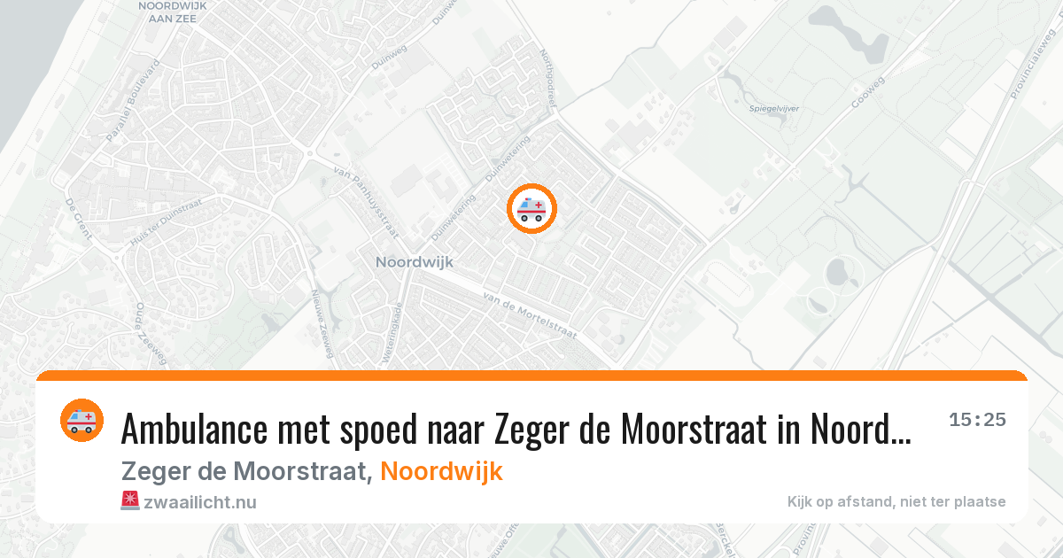 Ambulance met spoed naar Zeger de Moorstraat in Noordwijk — 7 jun 2026