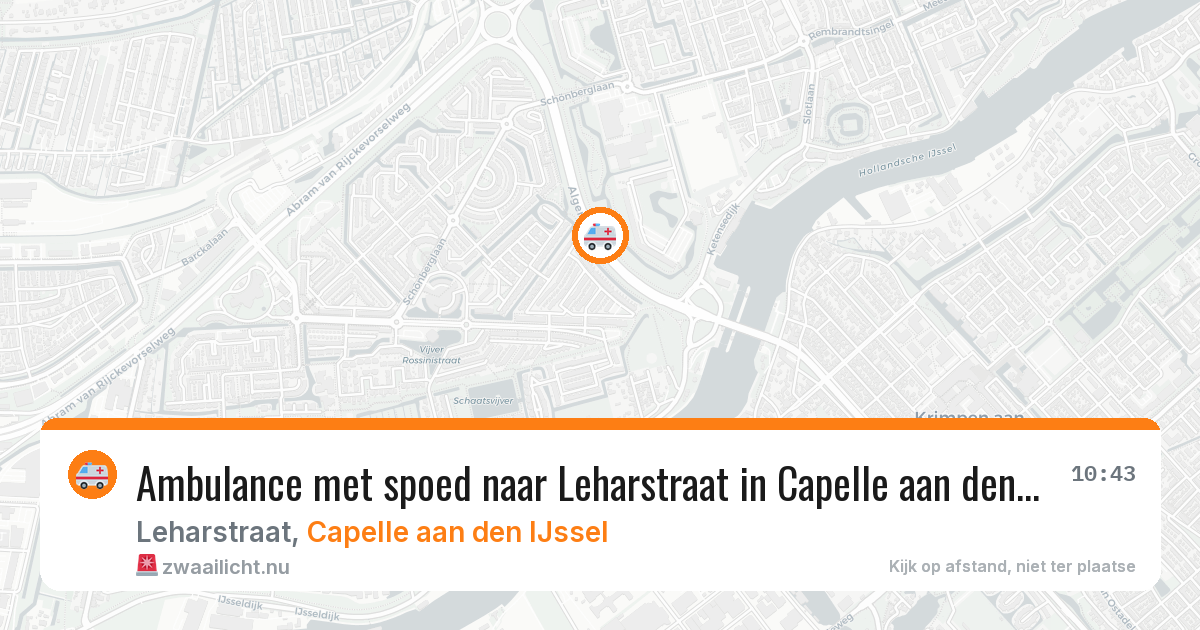 Ambulance met spoed naar Leharstraat in Capelle aan den IJssel — 13 jul 2026