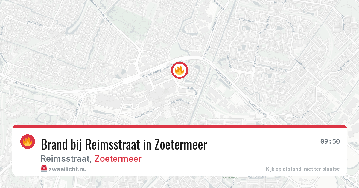 Brand bij Reimsstraat in Zoetermeer — 22 jul 2026