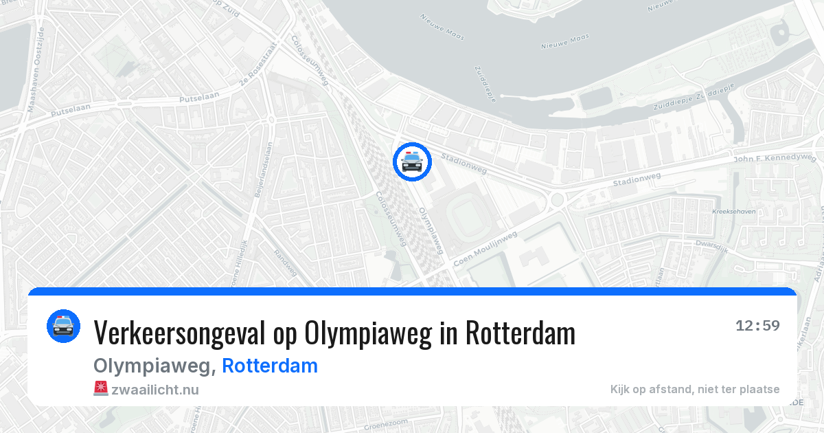 Verkeersongeval op Olympiaweg in Rotterdam — 22 mrt 2026