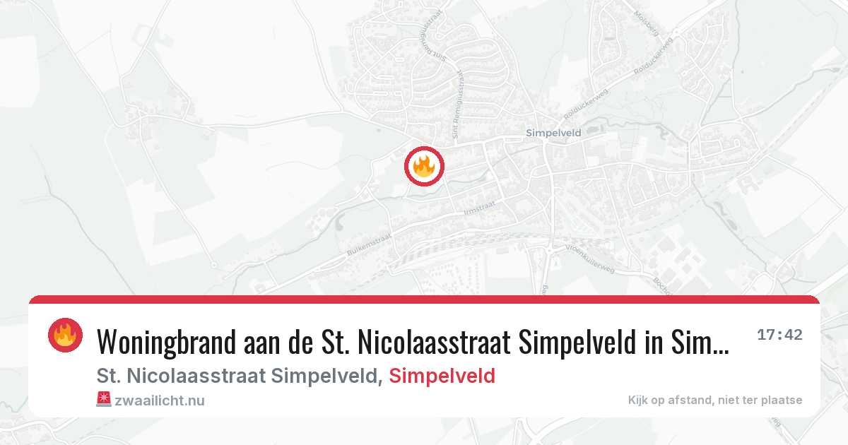 Woningbrand aan de St. Nicolaasstraat Simpelveld in Simpelveld — 6 jun 2026