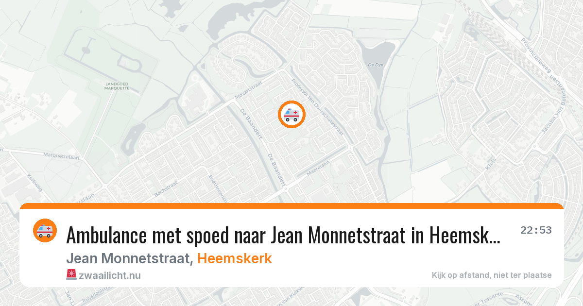 Ambulance met spoed naar Jean Monnetstraat in Heemskerk — 19 mei 2026