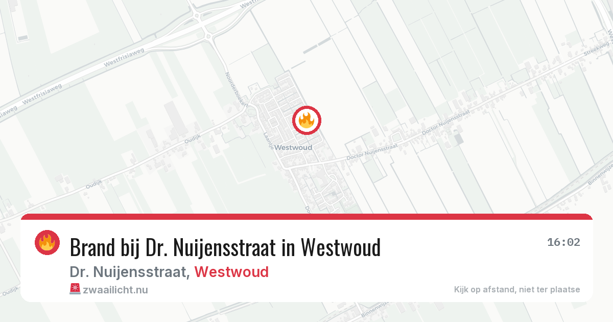 Brand bij Dr. Nuijensstraat in Westwoud — 3 jul 2026