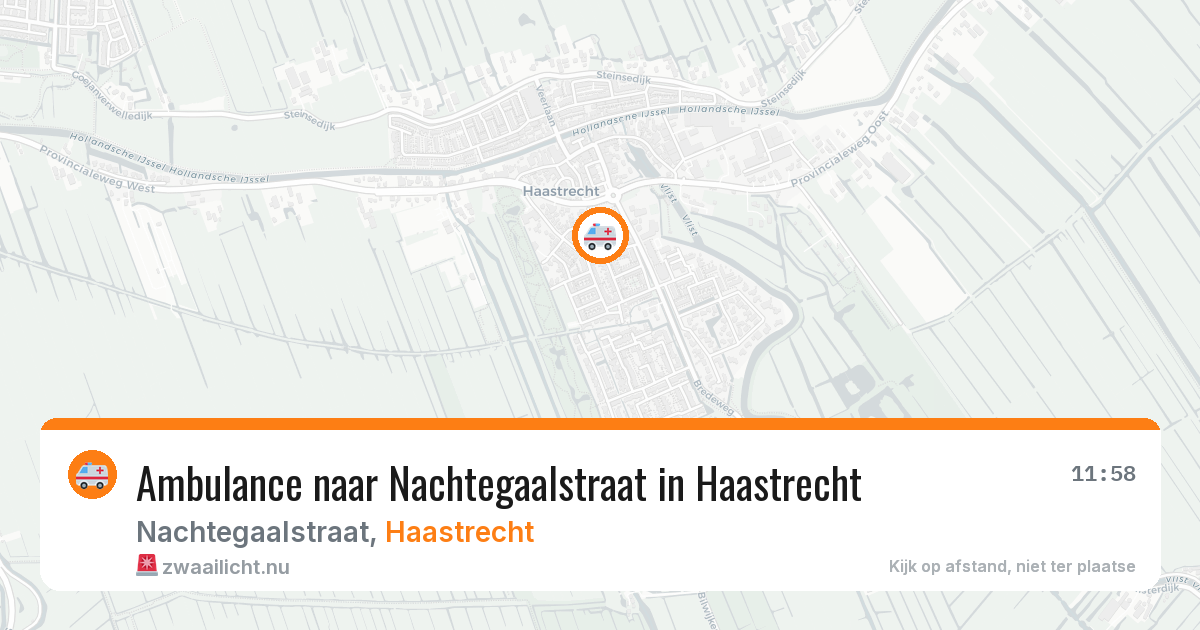 Ambulance naar Nachtegaalstraat in Haastrecht — 18 jul 2026