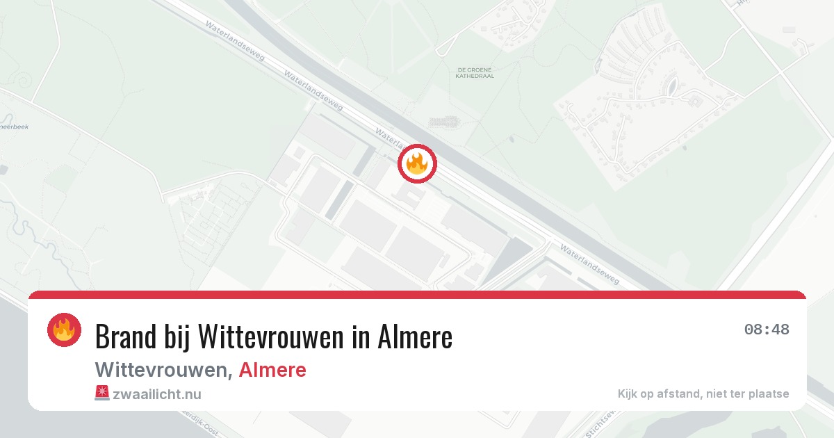 Brand bij Wittevrouwen in Almere — 26 mrt 2026