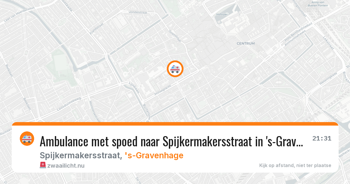 Ambulance met spoed naar Spijkermakersstraat in 's-Gravenhage — 10 apr 2026
