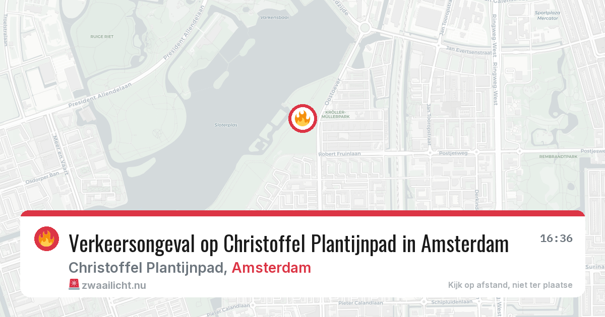 Verkeersongeval op Christoffel Plantijnpad in Amsterdam — 26 mrt 2026