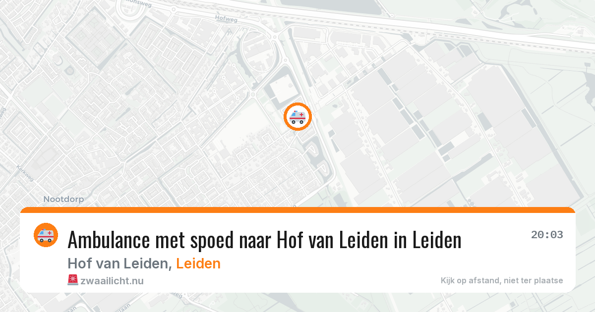 Ambulance met spoed naar Hof van Leiden in Leiden — 3 jun 2026
