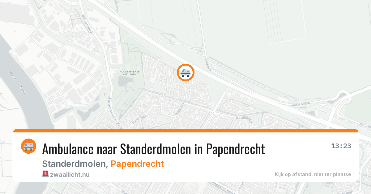Ambulance naar Standerdmolen in Papendrecht — 16 mei 2026