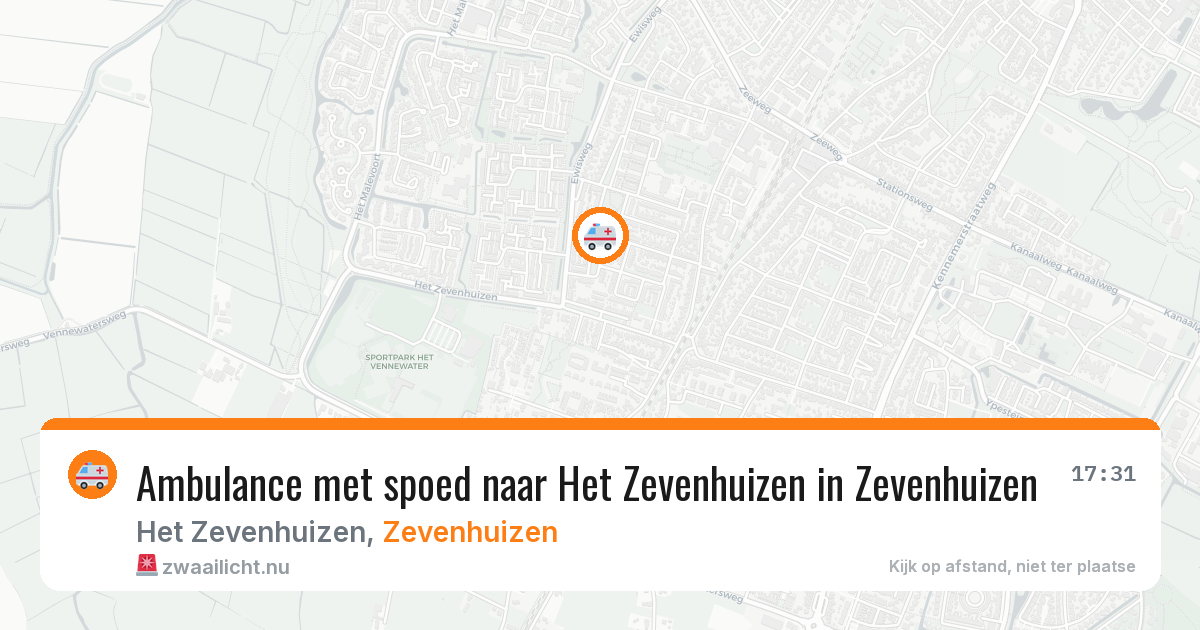 Ambulance met spoed naar Het Zevenhuizen in Zevenhuizen — 12 apr 2026