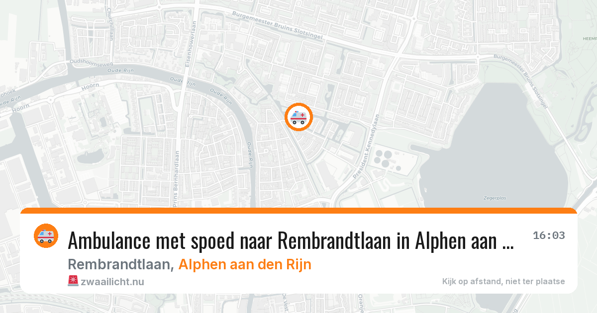 Ambulance met spoed naar Rembrandtlaan in Alphen aan den Rijn — 16 feb 2026