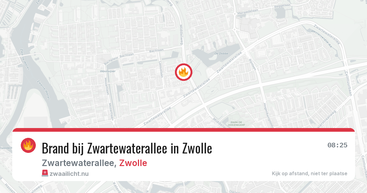 Brand bij Zwartewaterallee in Zwolle — 14 jul 2026