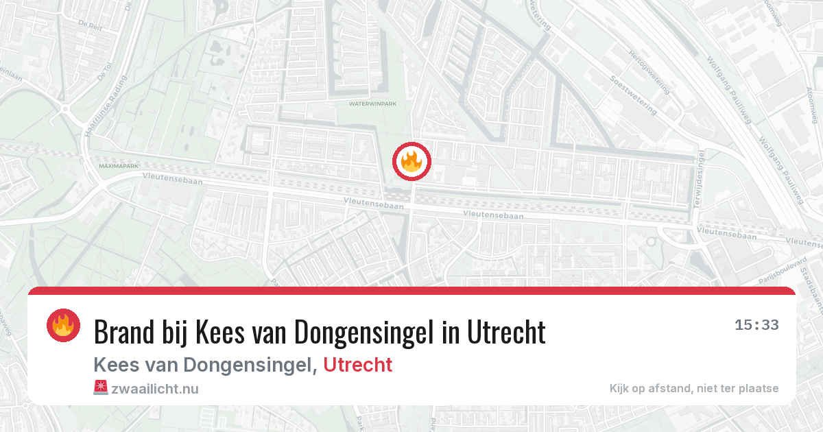 Brand bij Kees van Dongensingel in Utrecht — 24 mei 2026