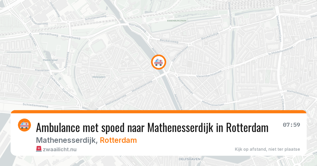 Ambulance met spoed naar Mathenesserdijk in Rotterdam — 25 mei 2026