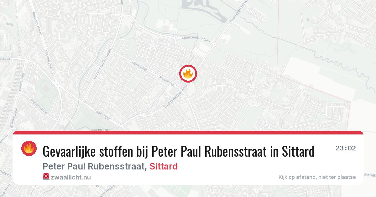 Gevaarlijke stoffen bij Peter Paul Rubensstraat in Sittard — 16 mrt 2026