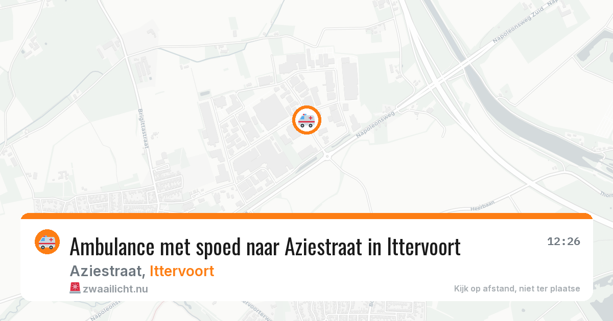 Ambulance met spoed naar Aziestraat in Ittervoort — 17 jul 2026