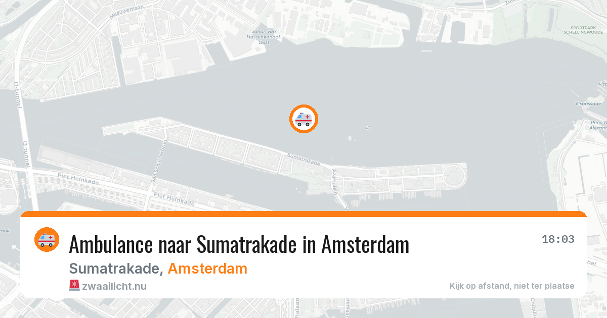 Ambulance naar Sumatrakade in Amsterdam — 14 jul 2026