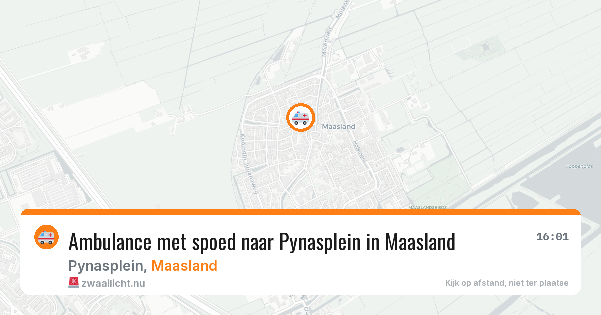 Ambulance met spoed naar Pynasplein in Maasland — 9 feb 2026