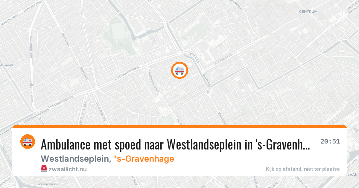 Ambulance met spoed naar Westlandseplein in 's-Gravenhage — 17 mei 2026
