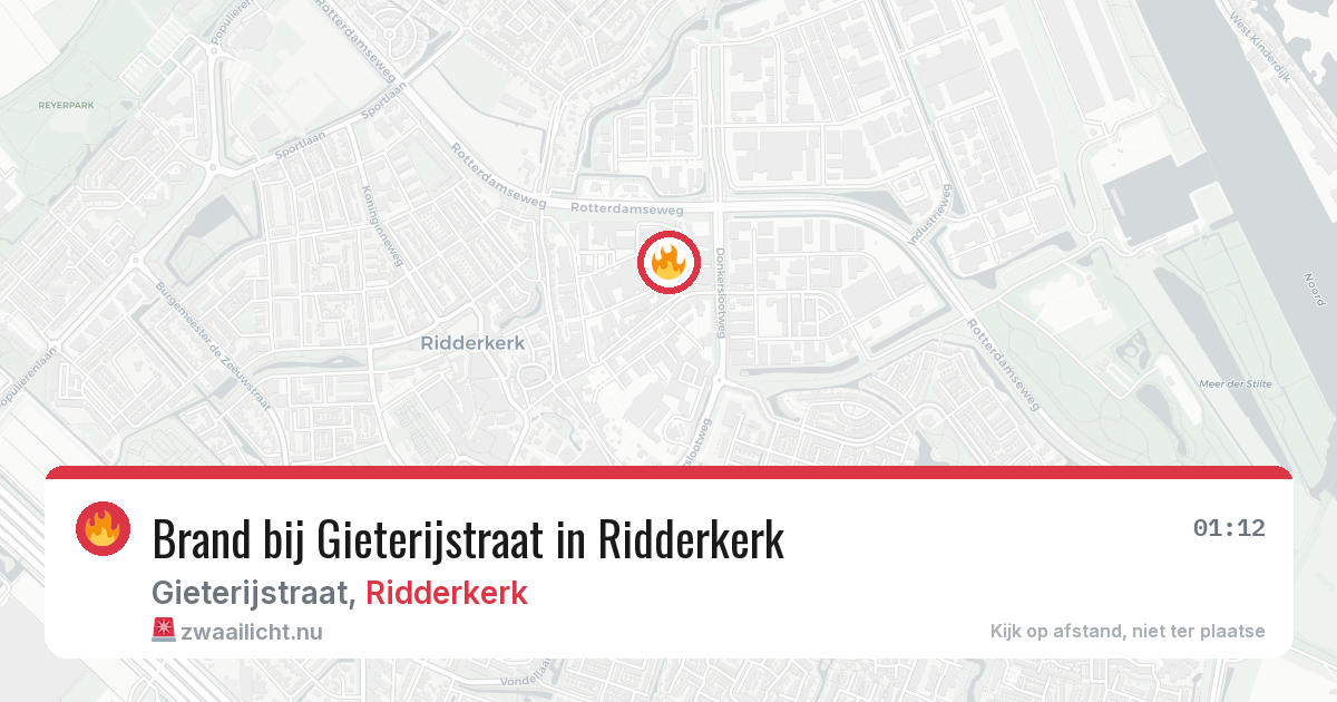 Brand bij Gieterijstraat in Ridderkerk — 17 mei 2026