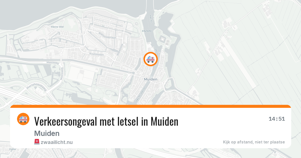Verkeersongeval met letsel in Muiden — 9 mei 2026