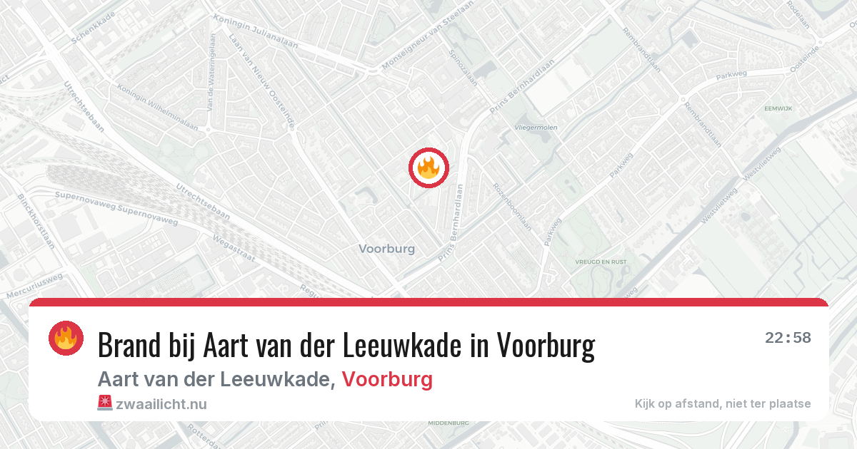 Brand bij Aart van der Leeuwkade in Voorburg — 3 jun 2026