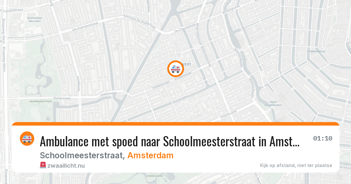 Ambulance met spoed naar Schoolmeesterstraat in Amsterdam — 21 mrt 2026
