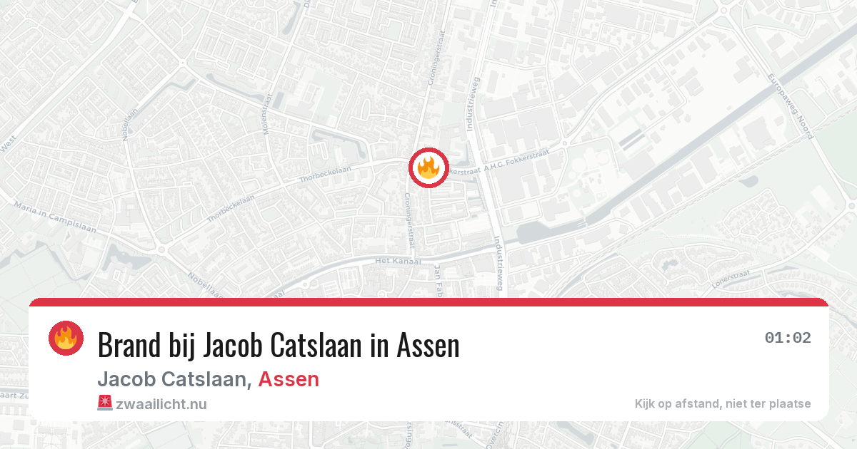Brand bij Jacob Catslaan in Assen — 1 jun 2026